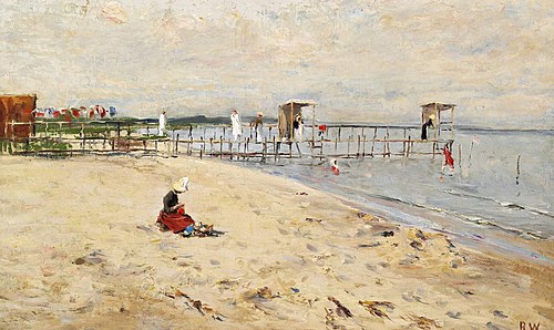 Sommerdag på Taarbæk strand, 1899, Bertha Wegmann