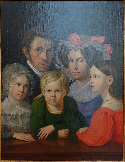 Self-portrait with family, 1829, Gustav Adolf Hippius