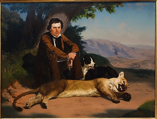 Peter Quivey and the Mountain Lion, 1857, Carl Nahl