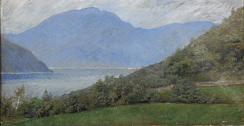 Landskab med bjerge i baggrunden, 1893, Susette Holten