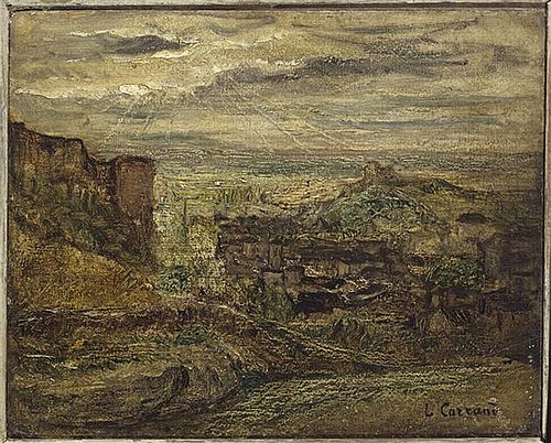Paysage au soleil couchant, , Louis Carrand