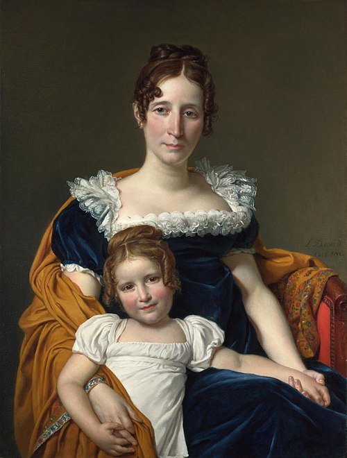 Portrait de la Comtesse Vilain XIIII et de sa fille Louise, 1816, Jacques-Louis David