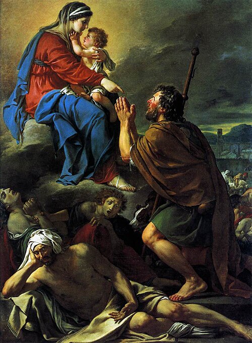 Saint Roch interceding with the Virgin, 1780, Jacques-Louis David