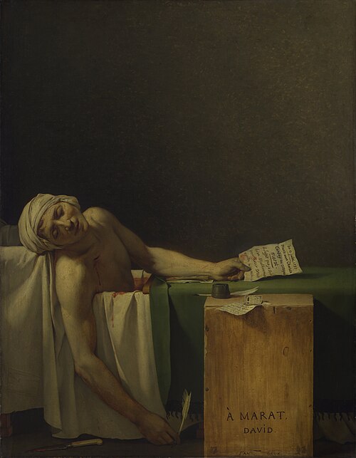 The Death of Marat, 1793, Jacques-Louis David