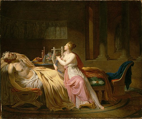 Calliope Mourning Homer, 1812, Jacques-Louis David