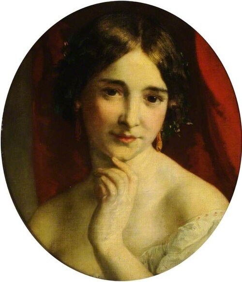 Head of a Girl with Roses, 1840, Károly Brocky