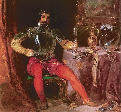 Knight Seated at a Table, 1830, Károly Brocky