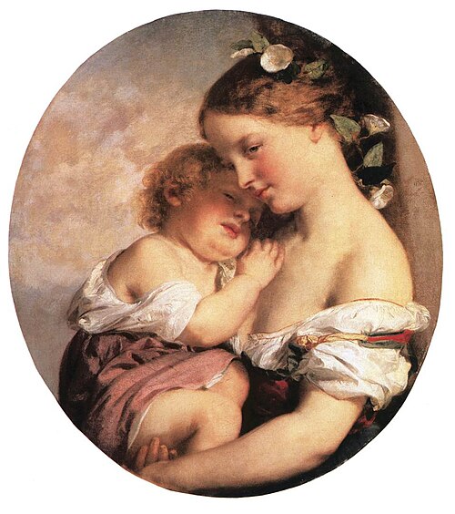 Mother and her Child, 1850, Károly Brocky