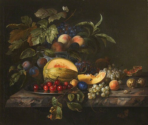A Melon, Cherries, Grapes, and Other Fruit, , Jakob Bogdani