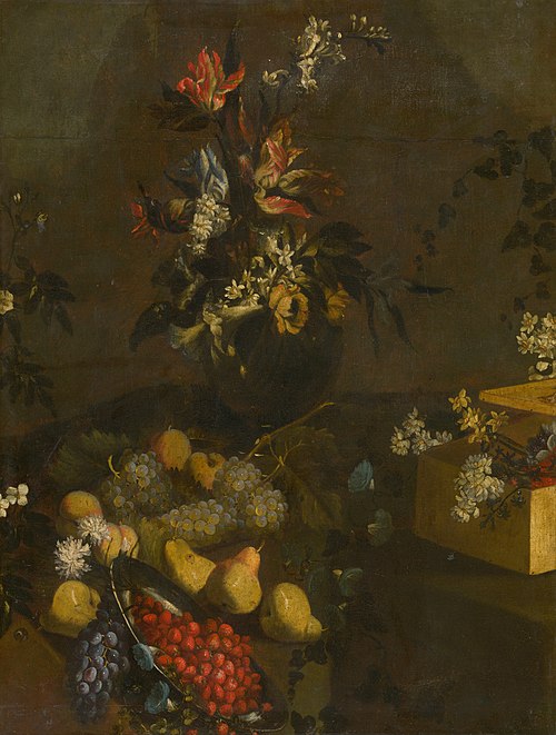 Still Life with Flower Bouquet and Fruit, 1700, Jakob Bogdani