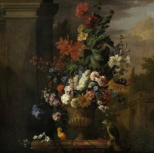 A stone vase of flowers, , Jakob Bogdani