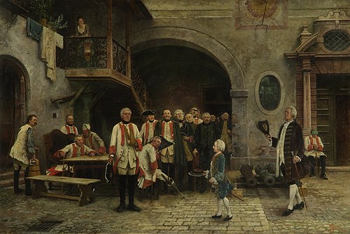 Emperor Joseph II as a Boy with the Invalids in Vienna, 1882, Gabriel von Hackl