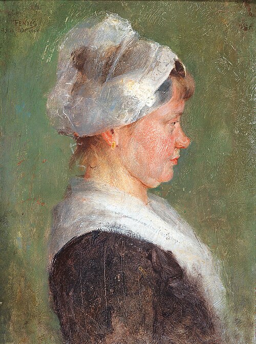 Profilportrait eines Mädchens, 1893, Adolf Fényes