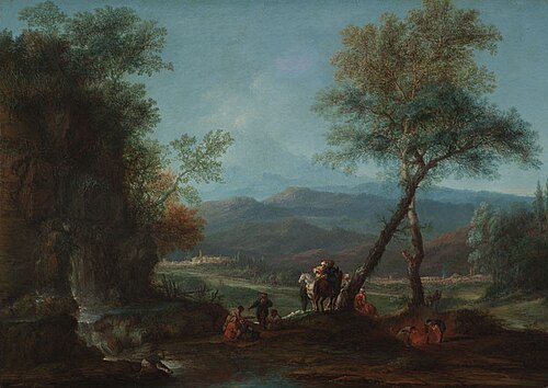 Landscape with Orientals Taking a Rest, 1705, Christoph Ludwig Agricola