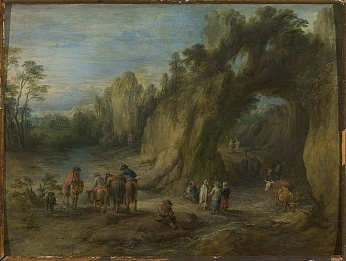 Rocky landscape, 1800, Théobald Michau