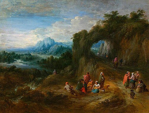 Rocky Landscape with Peasants, , Théobald Michau