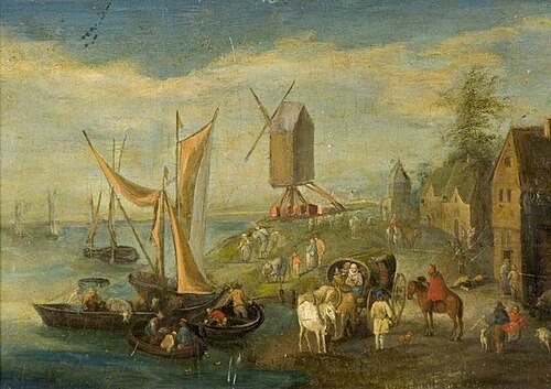 River with Windmill, , Théobald Michau