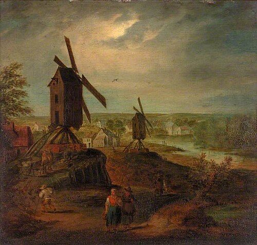 River with Windmills, , Théobald Michau