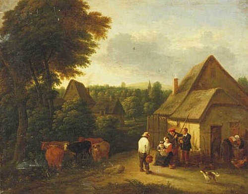 A Farmyard, 1728, Théobald Michau
