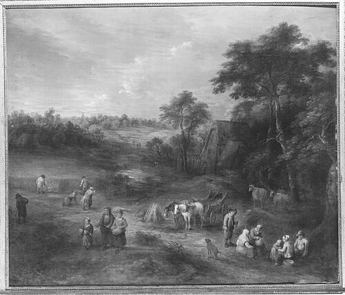 Flämische Landschaft mit Ernte, 1716, Théobald Michau