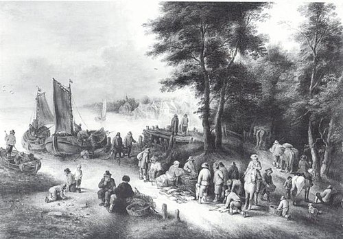Fish Market on the Shore, 1731, Théobald Michau