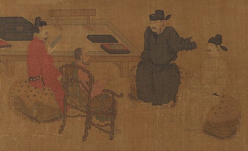 Scholars of the Liuli Hall, 1283, Zhou Wenju