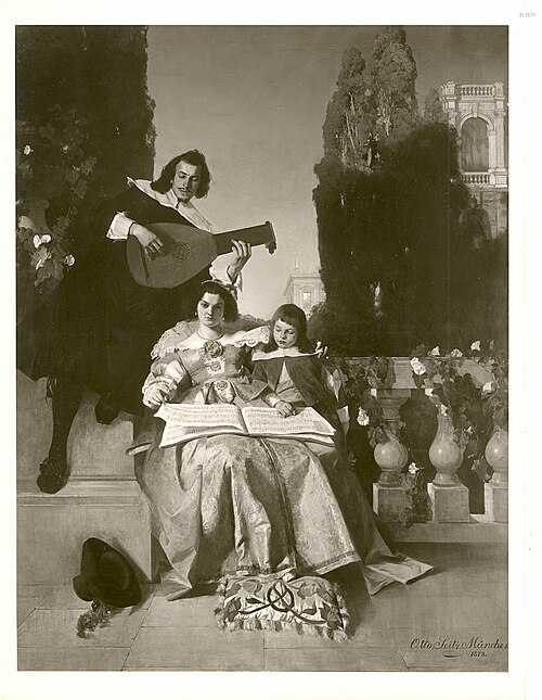 "Glückliche Stunde", Musizierende Familie auf einer Terrasse, 1873, Otto Seitz