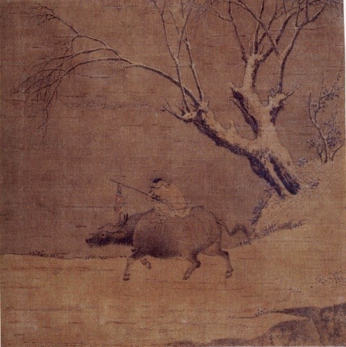 Leading a buffalo homewards in the snow, , Li Di