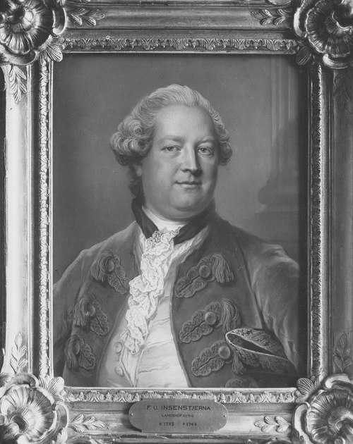 Fredrik Ulrik Insenstierna (1723-1768), governor, married to Sofia Charlotta Kjerrmansköld, 1760, Gustaf Lundberg