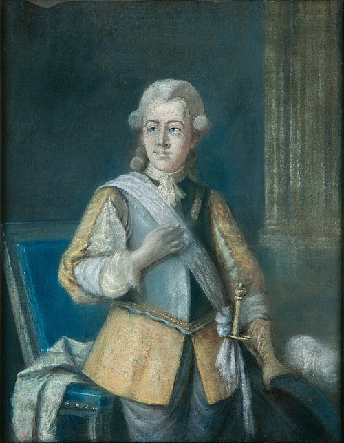 Gustav III, King of Sweden, in a Gustavus Adolphus inspired dress, 1788, Gustaf Lundberg