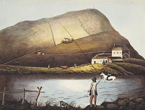 Pendineas and the River Ystwith, 1840, Welsh Primitive