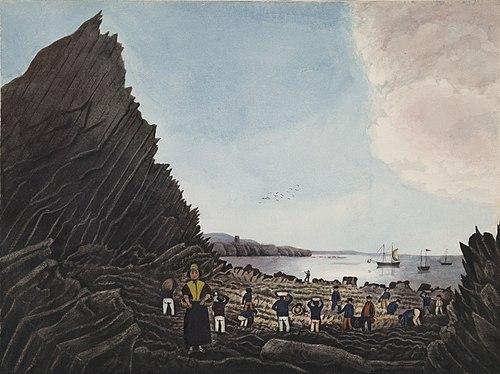Periwinkle Gatherers at Aberystwith, 1840, Welsh Primitive