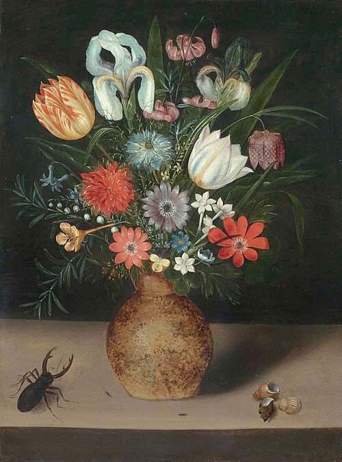 Engobe vase with flowers, 1913, Peter Binoit