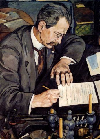 Porträt des Arno Holz, 1916, Erich Büttner