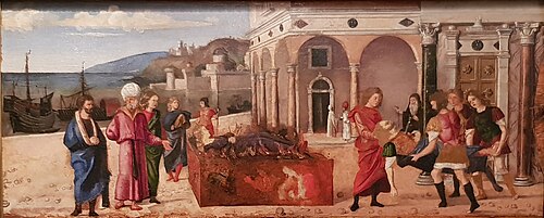 Les Funérailles de Marcus Plautius et Orestilla, 1550, Cima da Conegliano