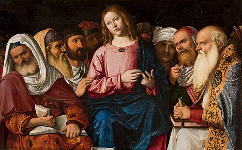 Le Christ parmi les docteurs (détail)., 1504, Cima da Conegliano