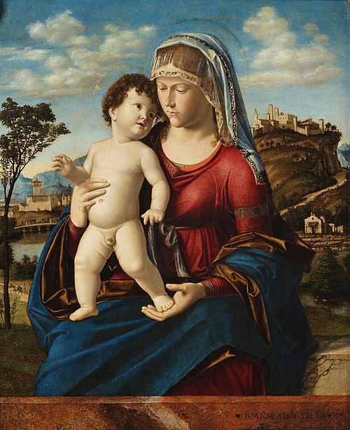 Vierge à l'Enfant dans un paysage, 1496, Cima da Conegliano