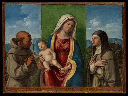 Madonna and Child with Saints Francis and Clare, 1510, Giovanni Battista Cima da Cone