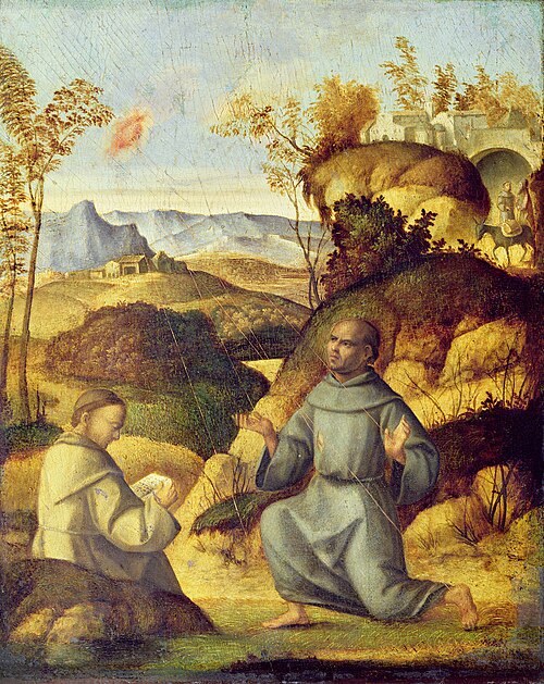 St Francis receiving the stigmata, 1459, Giovanni Battista Cima da Cone
