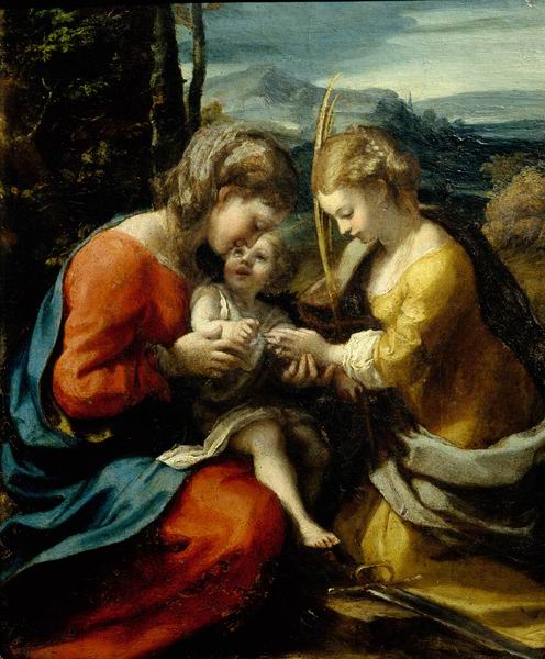 Mariage mystique de Sainte Catherine d'Alexandrie (museo Capodimonte), 1520, Le Corrège