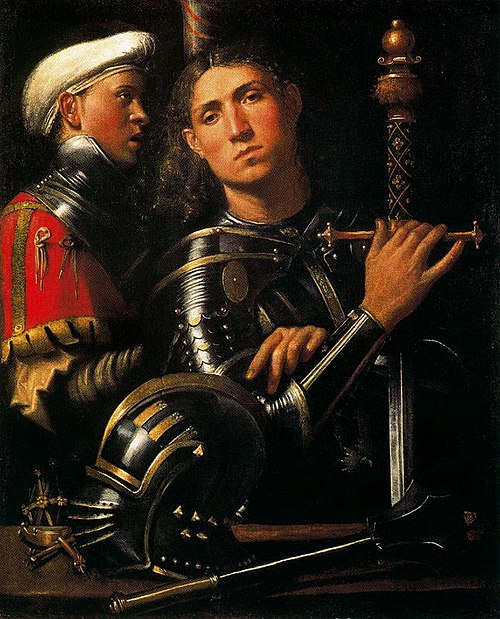 Portrait of a soldier with his squire, 1502, Giorgione