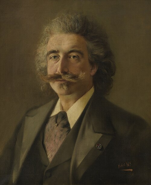 Portret van Joseph C.H. Hollman (1852-1926), cellist, 1895, Hubert Vos