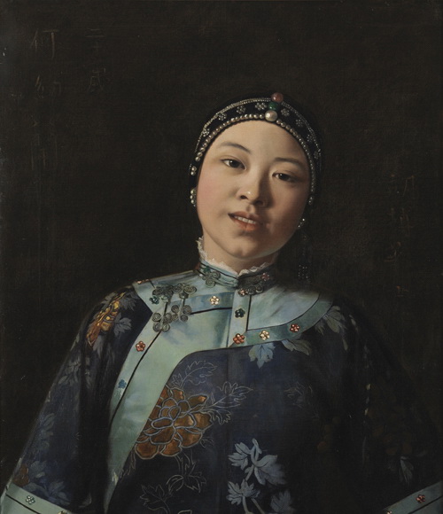 油画福州年轻姑娘像, 1898, Hubert Vos