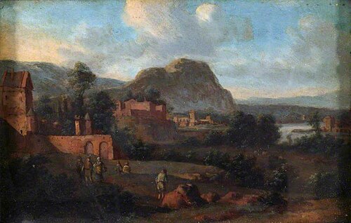 Landscape with Buildings and Figures, , Isaac de Moucheron