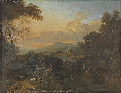 Landschaft italienischen Charakters, 1705, Isaac de Moucheron