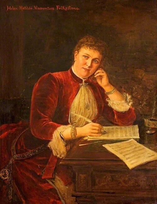The Right Honourable Helen Matilda (d.1929), Viscountess Folkestone, 1888, Lajos Bruck