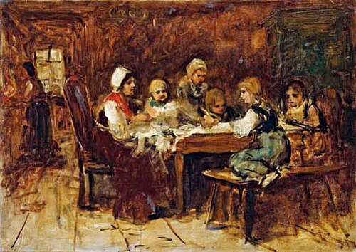 Kitchen scene, , Lajos Bruck