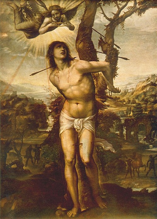 Hl. Sebastian und Madonna mit Heiligen, 1525, Le Sodoma