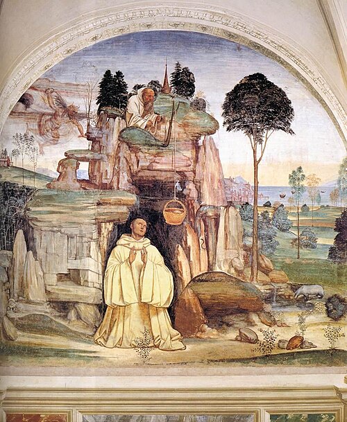 Vie de saint Benoît, Scène 5 Comment le démon brisa la clochette, 1505, Le Sodoma