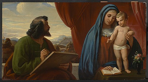 Saint Luke painting the Madonna, 1842, Edward von Steinle